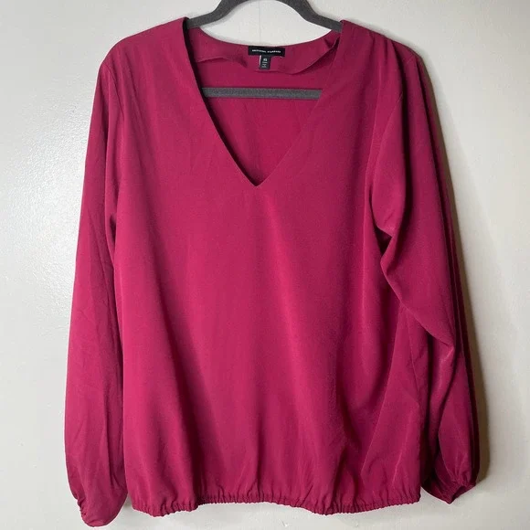 Universal Standard Balloon Sleeve Blouse in Anemone Pink Fuchsia Sz XS - 10 - 12 - Picture 1 of 9